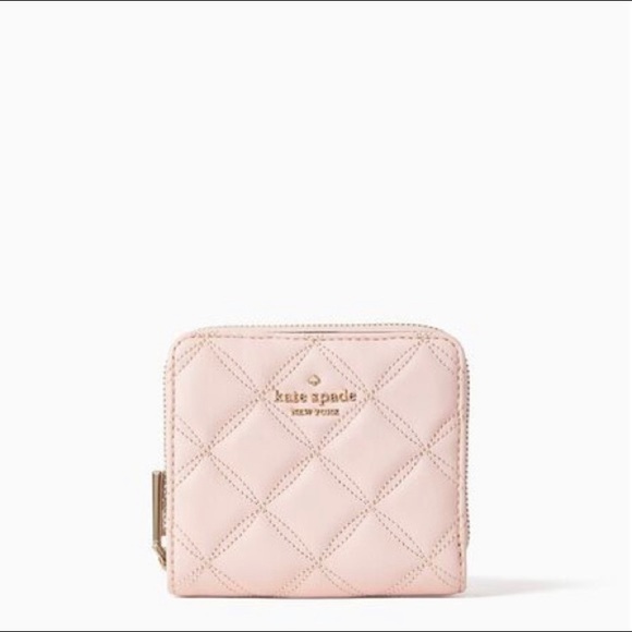 ♠️kate spade Natalia Small Zip Around Wallet Rose Smoke Pink NWT